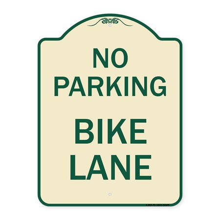 Signmission No Parking Bike Lane Heavy-Gauge Aluminum Architectural Sign, 24" x 18", TG-1824-23629 A-DES-TG-1824-23629